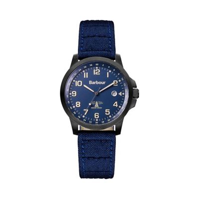 Men's blue dial QA strap watch bb020bknv